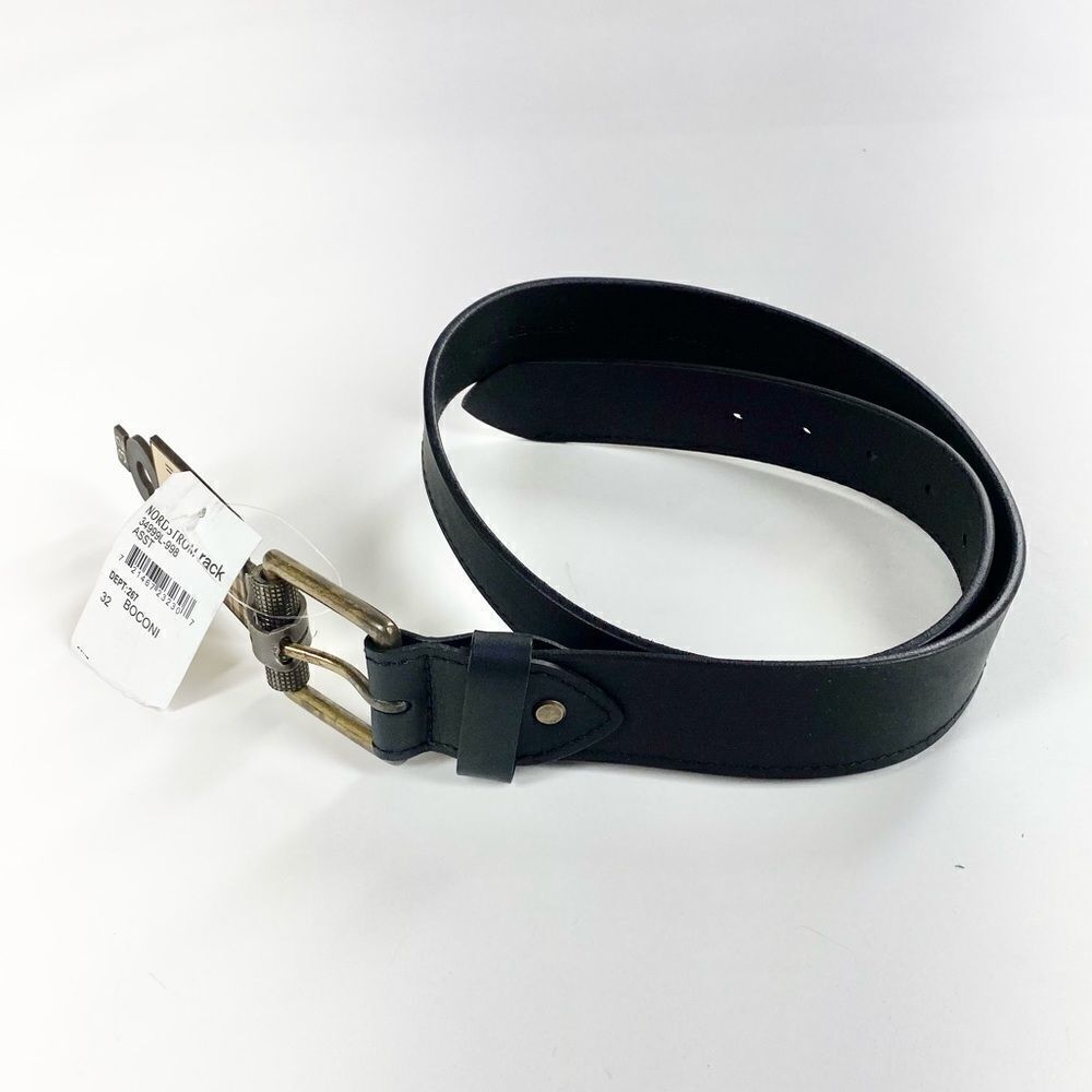 boconi black and bronze leather belt 32